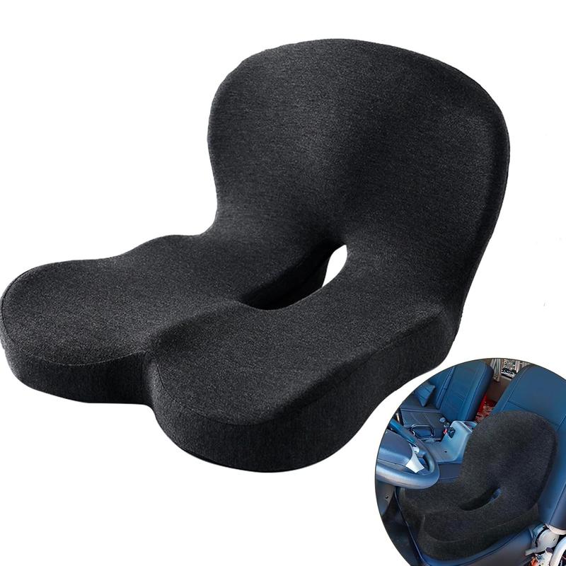 SKAVIX Ergonomic Memory Foam Seat Cushion for Back and Leg Pain Relief