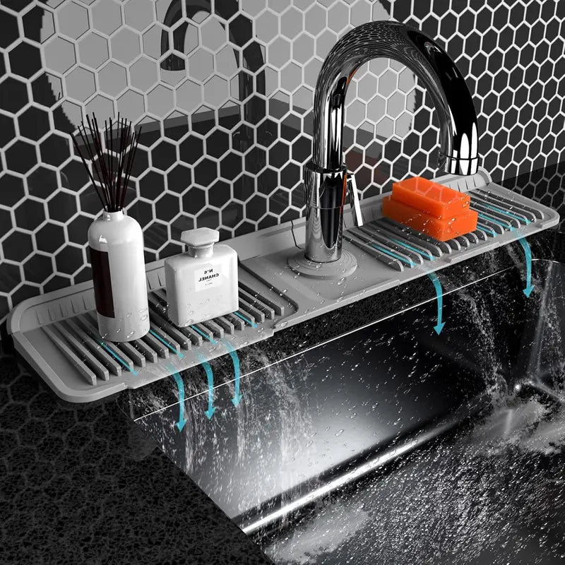 QIAWI ™-2025 New Foldable Faucet Splash Guard with Drainage – Easy to Use & Reusable