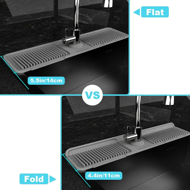 QIAWI ™-2025 New Foldable Faucet Splash Guard with Drainage – Easy to Use & Reusable