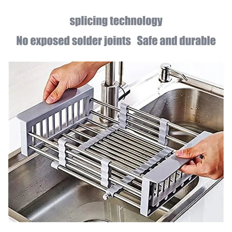 Skavix Expandable Sink Rack – Perfect for Fruits, Veggies & Dish Draining