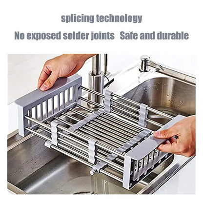 Skavix Expandable Sink Rack – Perfect for Fruits, Veggies & Dish Draining