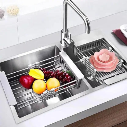 Skavix Expandable Sink Rack – Perfect for Fruits, Veggies & Dish Draining