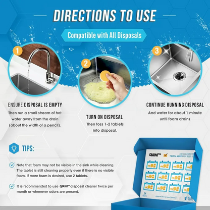 QIAWI™-Garbage Disposal Cleaner & Deodorizer Tablets - 24 Pack