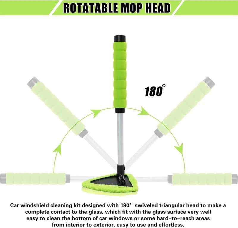 Car Windshield Cleaning Tool Set – Extendable & 180° Rotatable